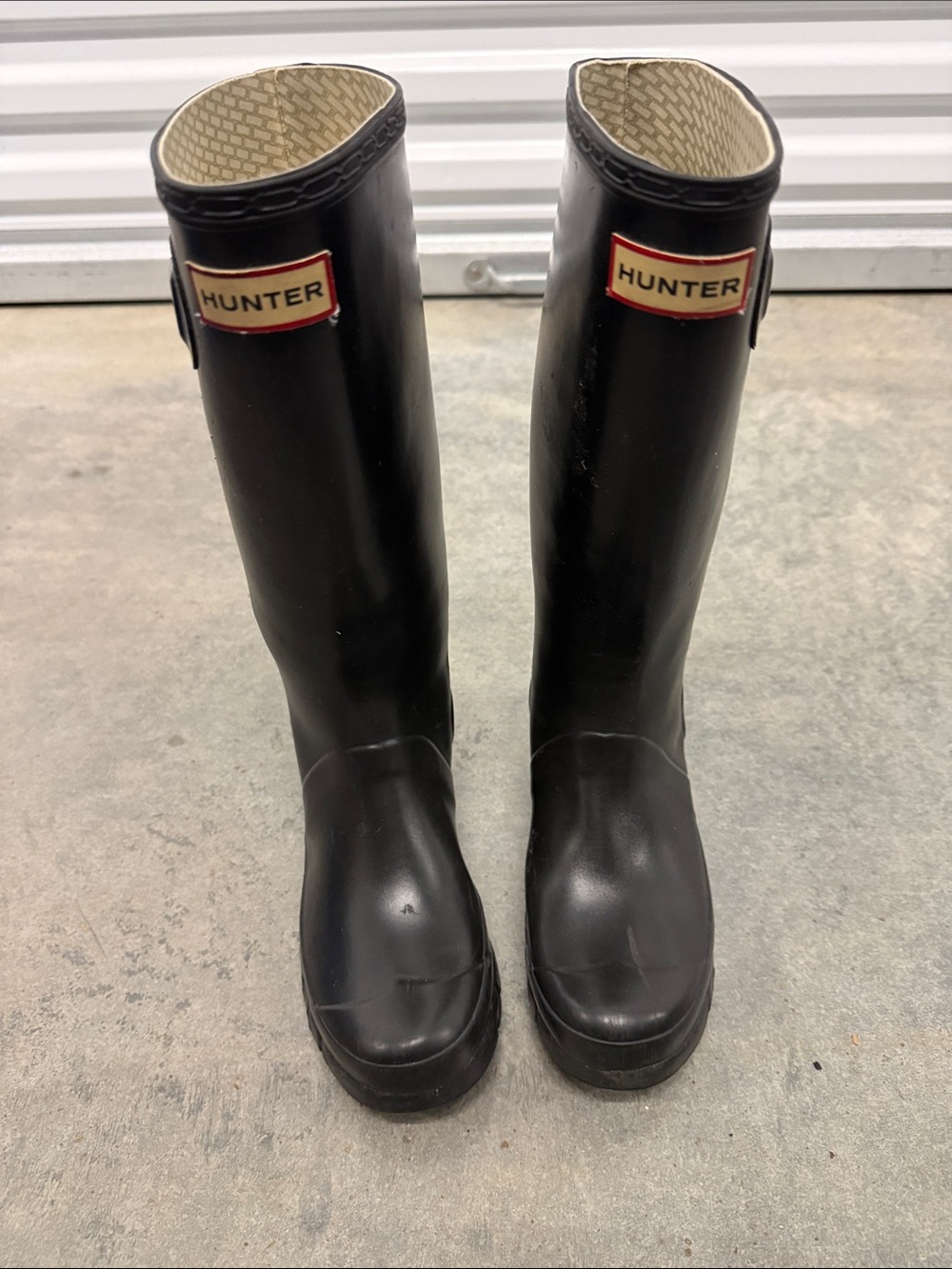 Hunter Black Women's Tall Rain Boots with Logo Patch